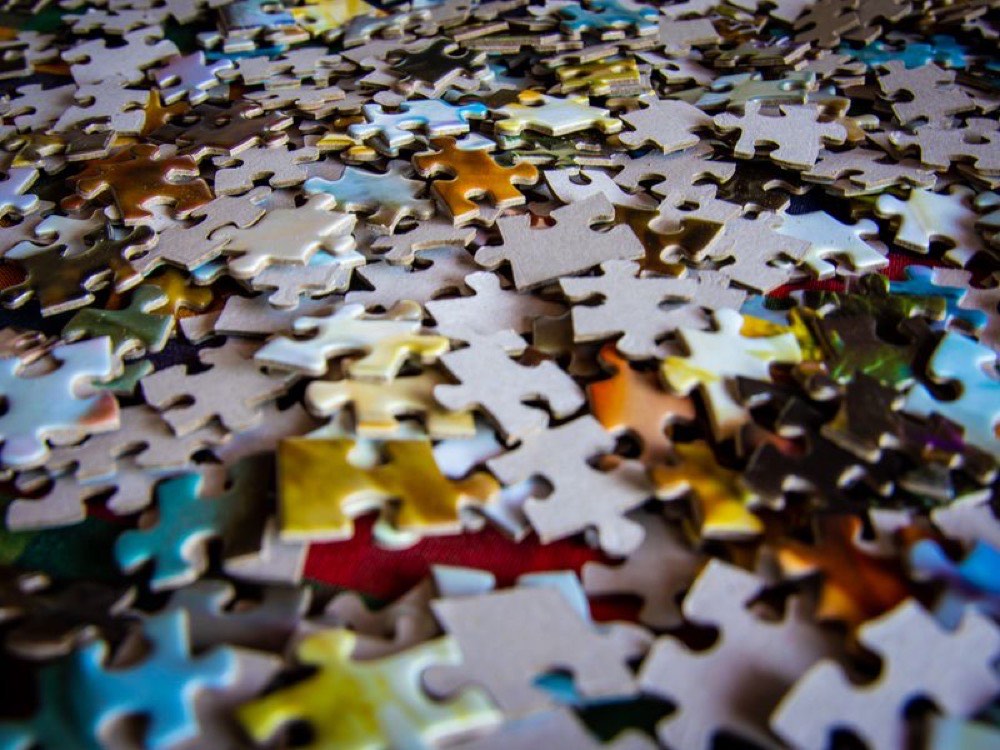 Colourful jigsaw puzzle pieces